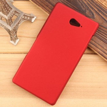 Пластиковый матовый непрозрачный чехол для Sony Xperia M2 Aqua Красный