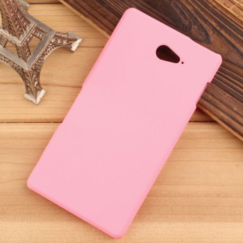Пластиковый матовый непрозрачный чехол для Sony Xperia M2 Aqua Розовый