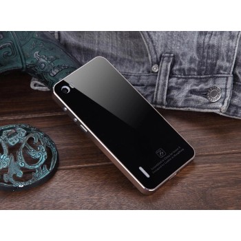 Двухкомпонентный чехол металлический бампер/накладка из закаленного стекла для Huawei Honor 6