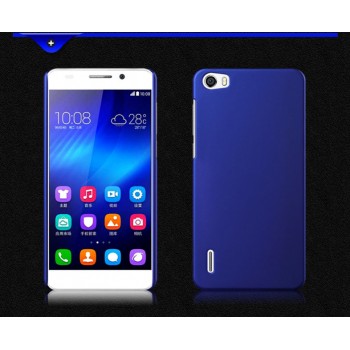 Пластиковый матовый непрозрачный чехол для Huawei Honor 6 Синий