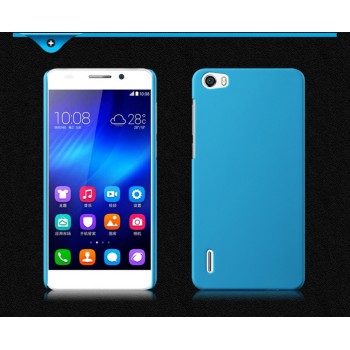 Пластиковый матовый непрозрачный чехол для Huawei Honor 6 Голубой