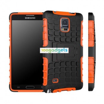 Силиконовый чехол экстрим защита для Samsung Galaxy Note 4 Оранжевый