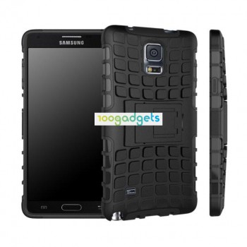 Силиконовый чехол экстрим защита для Samsung Galaxy Note 4 Черный