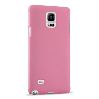 Пластиковый матовый непрозрачный чехол для Samsung Galaxy Note 4 Розовый