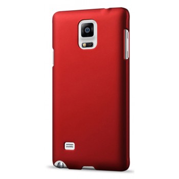 Пластиковый матовый непрозрачный чехол для Samsung Galaxy Note 4 Красный