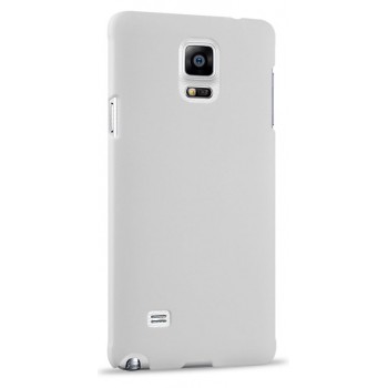 Пластиковый матовый непрозрачный чехол для Samsung Galaxy Note 4 Белый