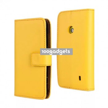Чехол портмоне подставка с защелкой для Nokia Lumia 520 Желтый