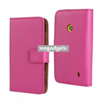 Чехол портмоне подставка с защелкой для Nokia Lumia 520 Пурпурный