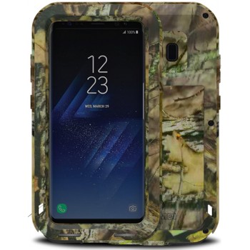 Эксклюзивный многомодульный ультрапротекторный пылевлагозащищенный ударостойкий нескользящий чехол алюминиево-цинковый сплав/силиконовый полимер текстура Камуфляж для Samsung Galaxy S8 Plus