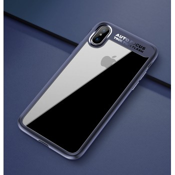 Силиконовый матовый полупрозрачный чехол для Iphone X 10/XS Синий