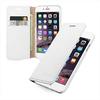Кожаный чехол портмоне (нат. кожа с винтажной обработкой) для Iphone 6 Белый