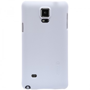 Пластиковый матовый нескользящий премиум чехол для Samsung Galaxy Note 4 Белый