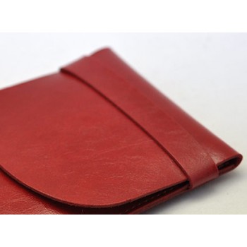 Кожаный вощеный мешок для наушников AirPods Красный