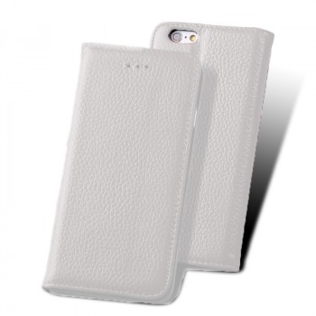 Кожаный чехол флип подставка со слотом для карты для Iphone 6 Plus Белый
