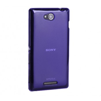 Силиконовый матовый полупрозрачный чехол для Sony Xperia C Синий