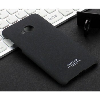 Пластиковый непрозрачный матовый нескользящий премиум чехол с повышенной шероховатостью для HTC U Play Черный