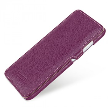 Кожаный чехол горизонтальная книжка (нат. кожа) с защелкой для Iphone 6 Фиолетовый