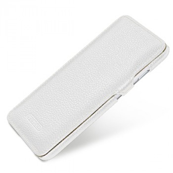 Кожаный чехол горизонтальная книжка (нат. кожа) с защелкой для Iphone 6 Белый