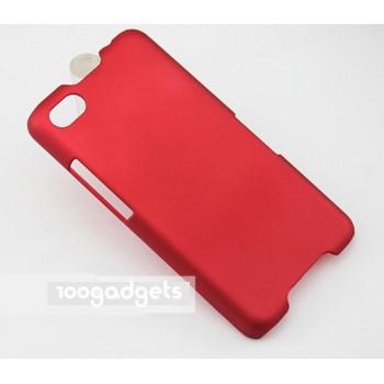 Пластиковый матовый металлик чехол для Blackberry Z30 Красный