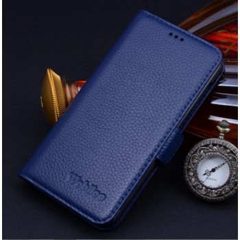 Кожаный чехол портмоне (нат. кожа) для Huawei Ascend Mate 7 Синий
