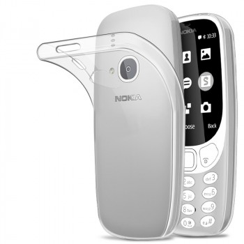 Силиконовый глянцевый транспарентный чехол для Nokia 3310
