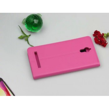 Чехол горизонтальная книжка подставка на пластиковой основе с окном вызова для BQ Magic Розовый