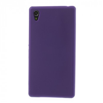 Силиконовый матовый непрозрачный чехол для Sony Xperia Z1 Фиолетовый
