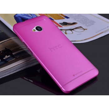 Пластиковый матовый полупрозрачный чехол для HTC One (М7) One SIM (Для модели с одной сим-картой) Пурпурный