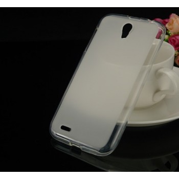 Силиконовый матовый полупрозрачный чехол для Lenovo A859 Ideaphone Белый
