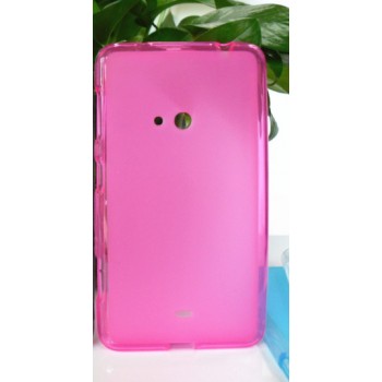 Силиконовый матовый полупрозрачный чехол для Nokia Lumia 625 Розовый