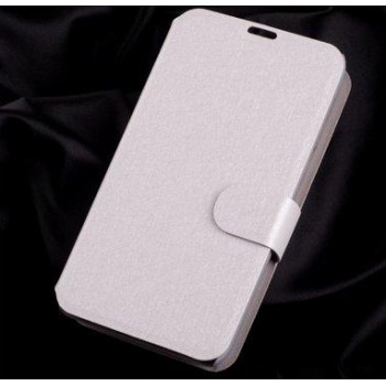 Текстурный чехол флип подставка на пластиковой основе с магнитной застежкой и отделением для карт для Nokia Lumia 530 Белый