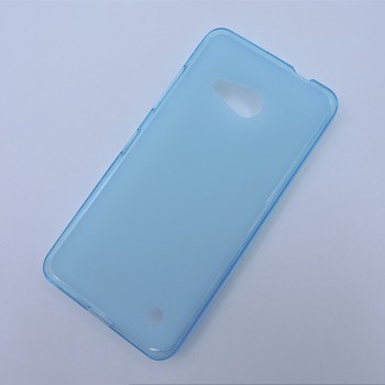 Силиконовый матовый полупрозрачный чехол для Microsoft Lumia 550 Голубой