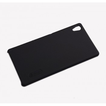 Пластиковый матовый нескользящий премиум чехол для Sony Xperia Z3+ Черный