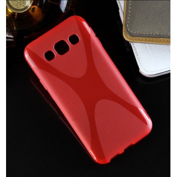 Силиконовый X чехол для Samsung Galaxy E5 Красный