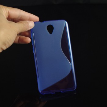 Силиконовый S чехол для Alcatel One Touch Idol 2 Голубой