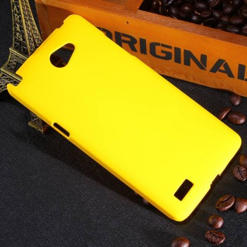 Пластиковый матовый непрозрачный чехол для LG Max Желтый