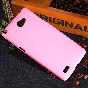 Пластиковый матовый непрозрачный чехол для LG Max Розовый