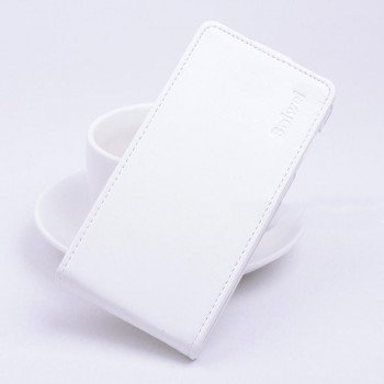 Чехол вертикальная книжка на силиконовой основе с магнитной застежкой для Lenovo A526 Белый