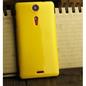 Силиконовый глянцевый непрозрачный чехол для Sony Xperia TX Желтый