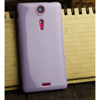 Силиконовый глянцевый непрозрачный чехол для Sony Xperia TX Фиолетовый
