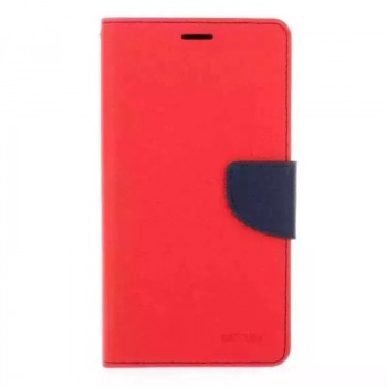 Чехол портмоне подставка на силиконовой основе на дизайнерской магнитной защелке для HTC Desire 825 Красный