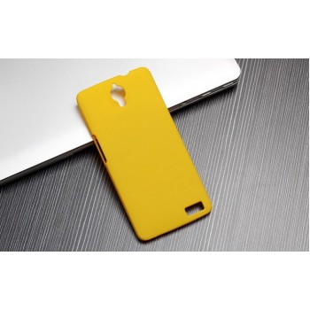 Пластиковый матовый непрозрачный чехол для Alcatel One Touch Idol X+ Желтый