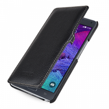 Кожаный чехол горизонтальная книжка (нат. кожа) с крепежной застежкой для Samsung Galaxy Note 4