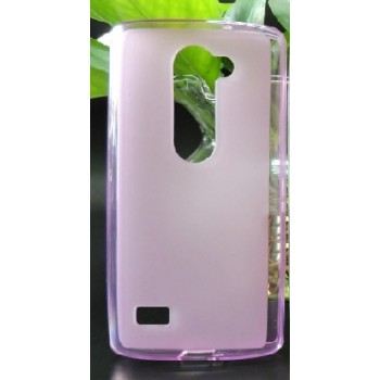 Силиконовый матовый полупрозрачный чехол для LG Leon Розовый