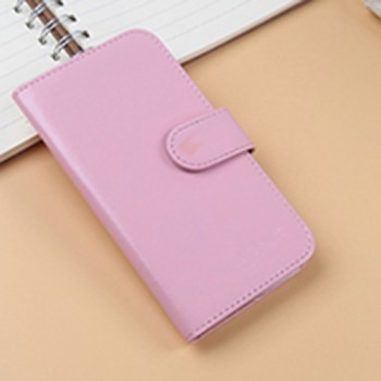 Чехол портмоне подставка на клеевой основе для Highscreen Prime L Розовый