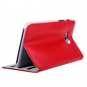 Кожаный чехол подставка серия Full Wallet для Samsung Galaxy Tab 3 Lite 7.0 Красный