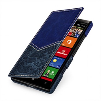 Кожаный чехол горизонтальная книжка (2 вида нат. кожи) ручной работы для Nokia Lumia 930 