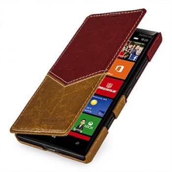 Кожаный чехол горизонтальная книжка (2 вида нат. кожи) ручной работы для Nokia Lumia 930 