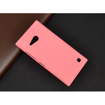 Пластиковый матовый металлик чехол для Nokia Lumia 730/735 Розовый