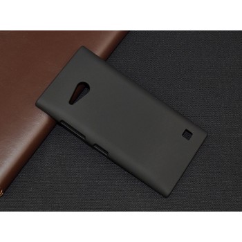 Пластиковый матовый металлик чехол для Nokia Lumia 730/735 Черный